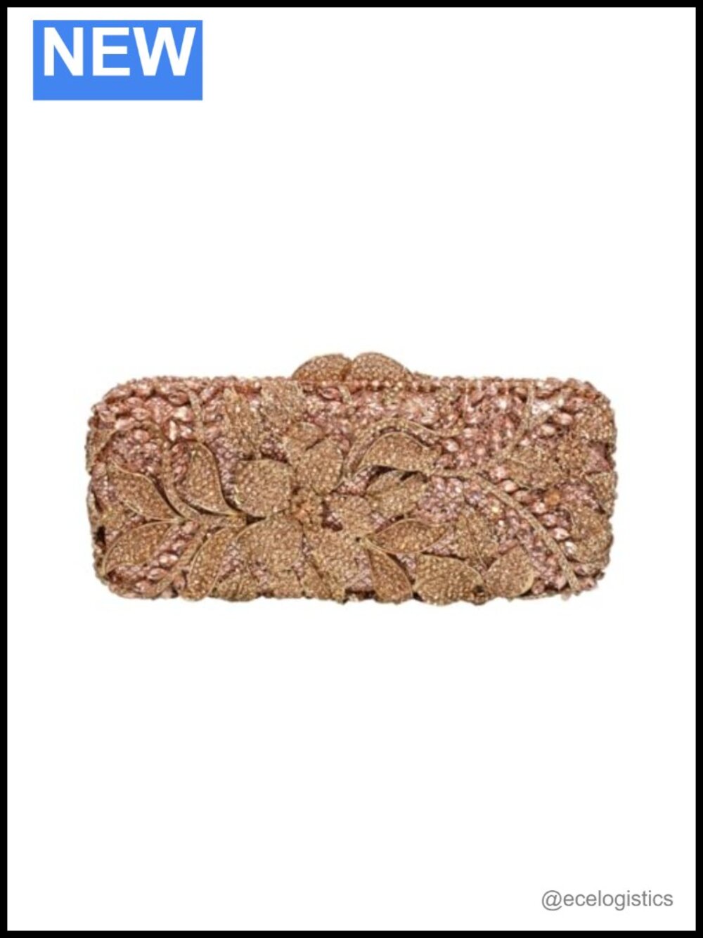 Women Rhinestone Clutch Evening Bag Floral Crystal Handbag Prom Cocktail Purse